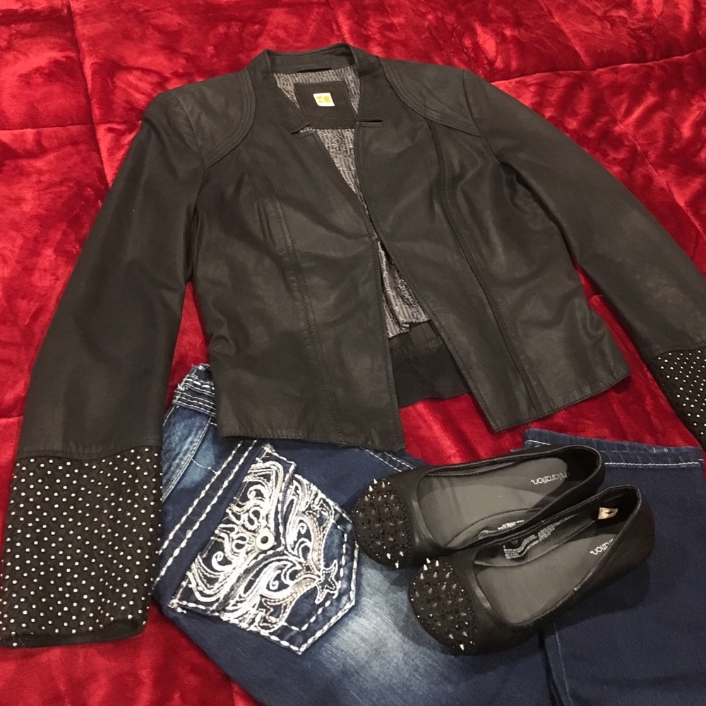 Hugo Boss Orange Lamb Leather Jacket size 8