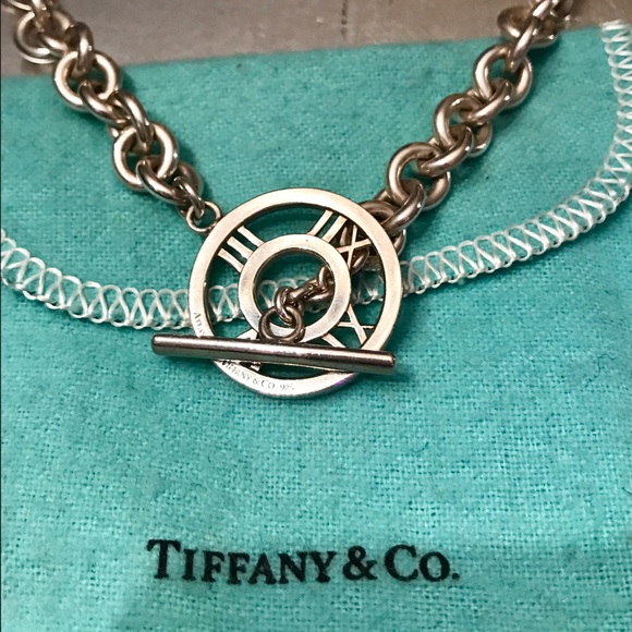Tiffany & Co. Atlas Roman Numeral SS Necklace - Picture 1 of 4