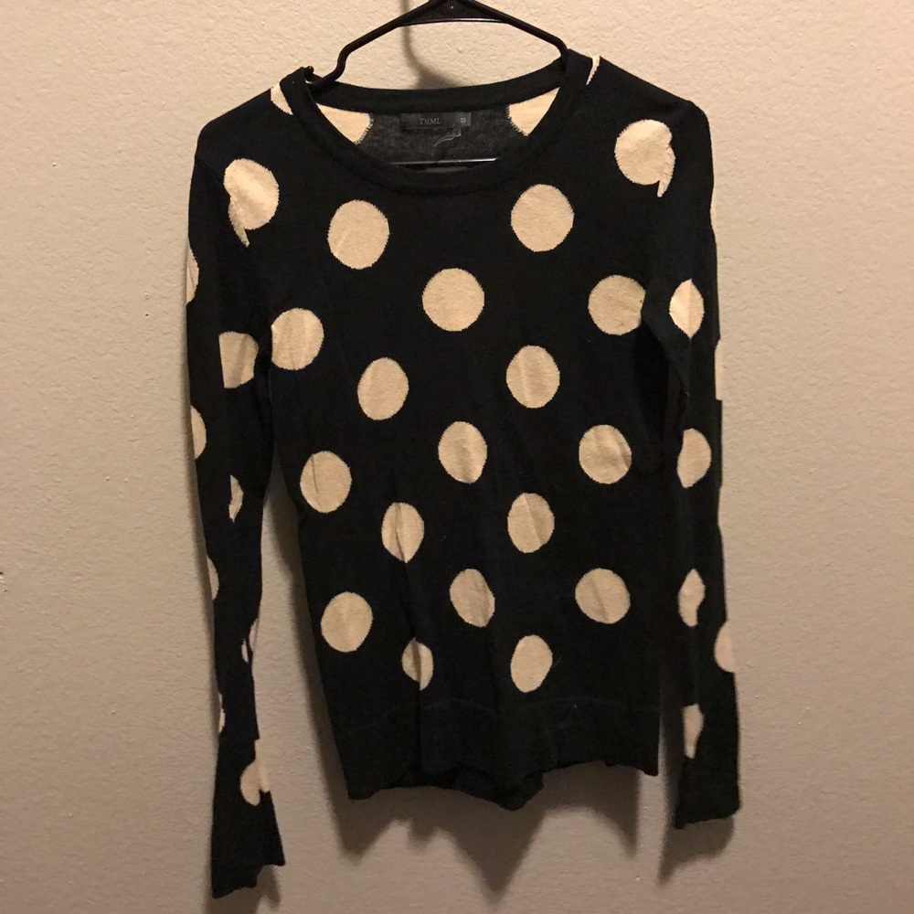 Black and cream polka dot sweater