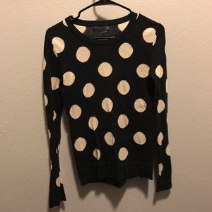 Black and cream polka dot sweater