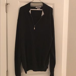 Peter Millar black half zip sweater