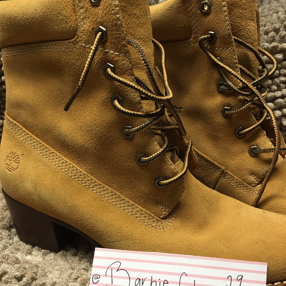 LEATHER TAN WITH HEEL TIMBERLANDS