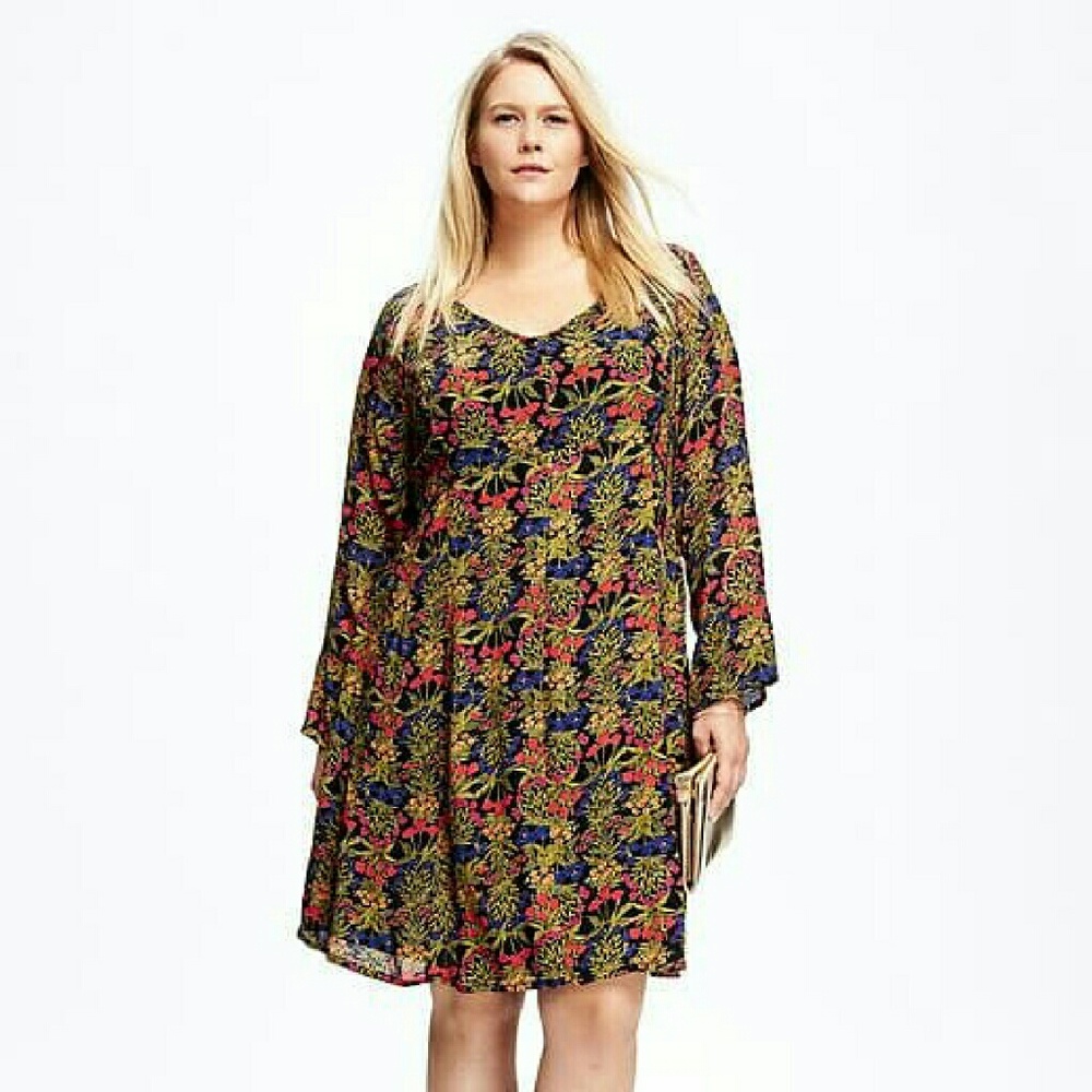 Reserved Old Navy Floral Crepe A Line Dress