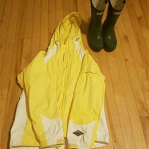 Columbia sunny yellow rain jacket