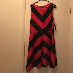 New York & Co pink and black chevron dress