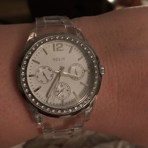 Relic clear watch with bling