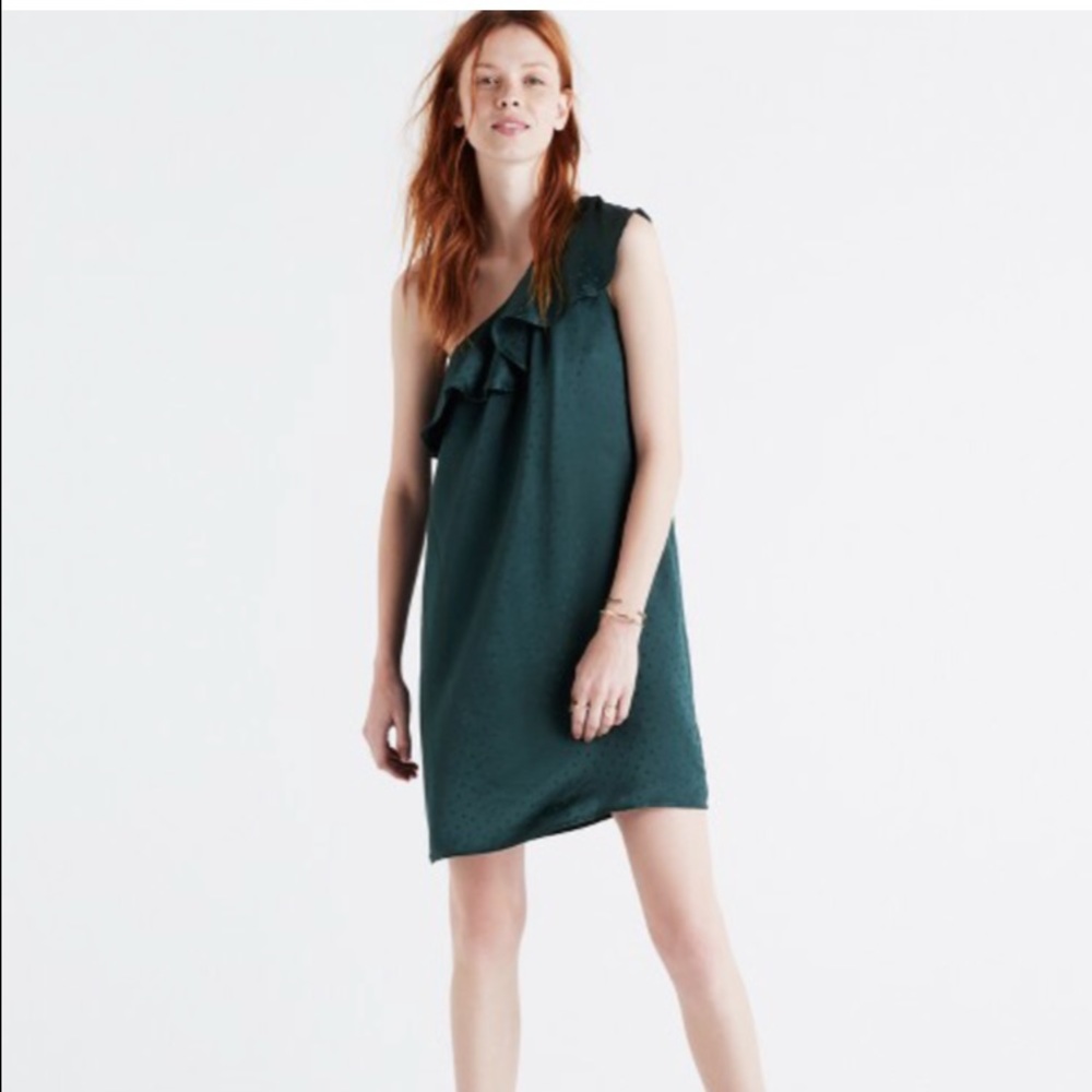 NWT Madewell Silk Dancefloor One Shoulder Dress