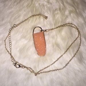 Peach Druzy Necklace