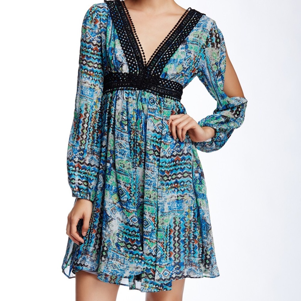 NWT Betsey Johnson Crochet Trim Dress - 10