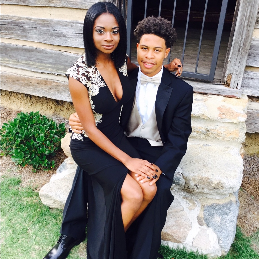 Black and Gold Prom Dress