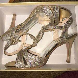 Gold and Silver Prom Shoes