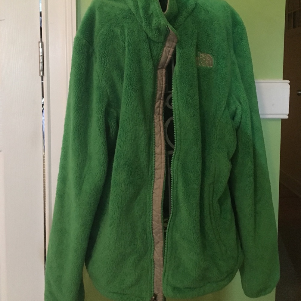 Fuzzy Green North Face Jacket