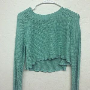 Turquoise cropped sweater