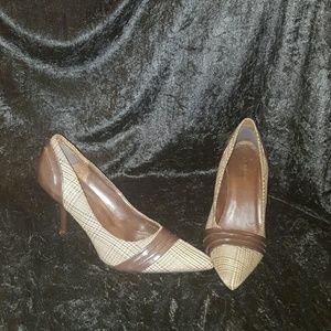 Brown Plaid Heels