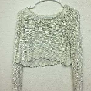 White cropped sweater