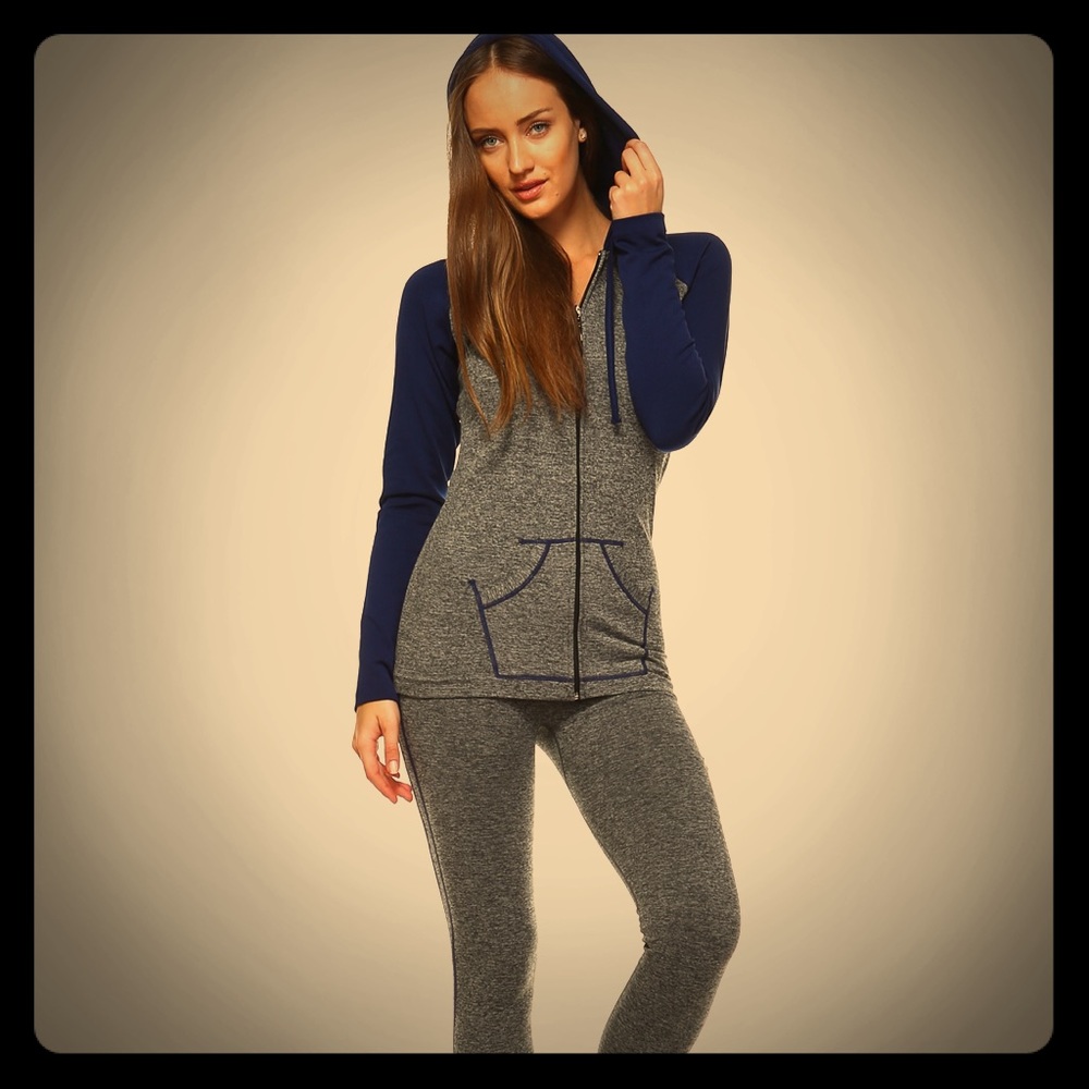 Winter Fleece Workout Leggings and Zip Up Jacket