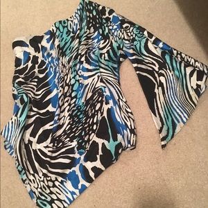 Bare shoulder silk top