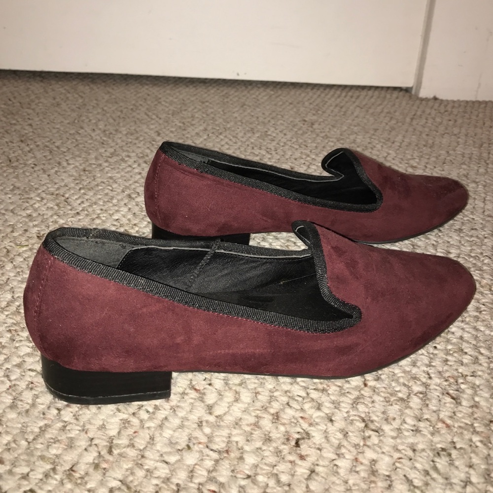 Forever 21 Burgundy Velvet Loafers