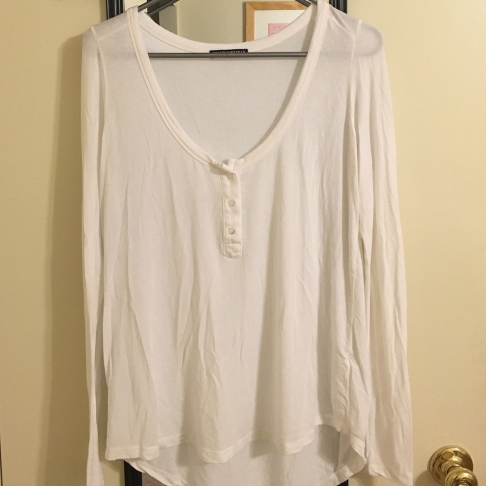 Brandy Melville White Henley