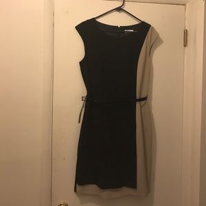 Back and tan Calvin Klein cocktail dress
