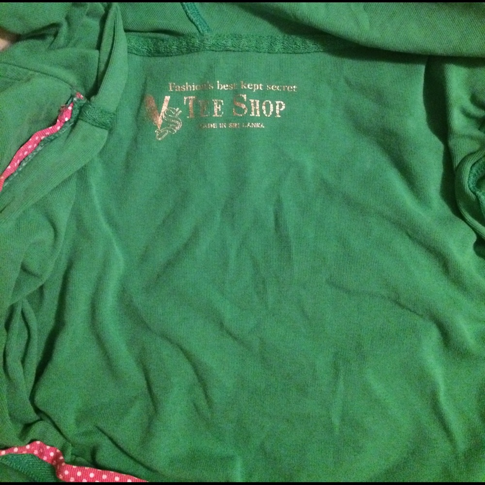 Green Victoria secret hooded sweatshirt