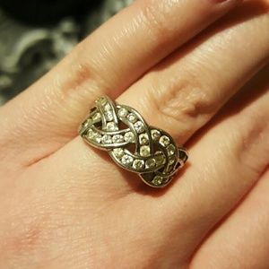 Silver braided ring