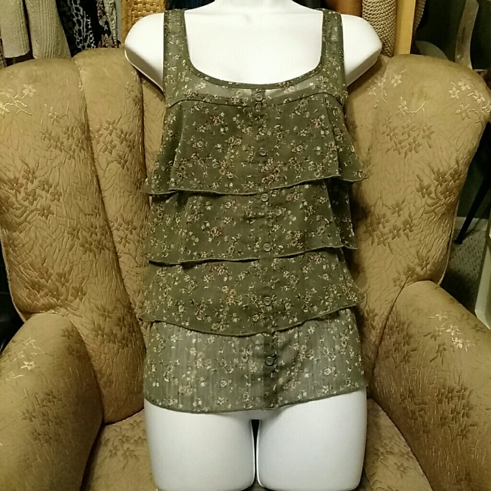 Sheer Ruffled front top