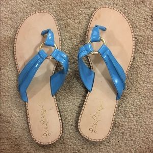 Lilly Pulitzer "Mckim Leather Sandal" in blue 7.5