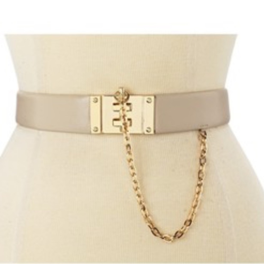 Rachel Zoe snake textured belt with gold closure