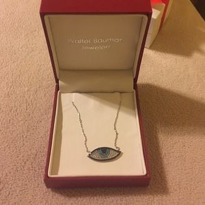 Silver evil eye necklace
