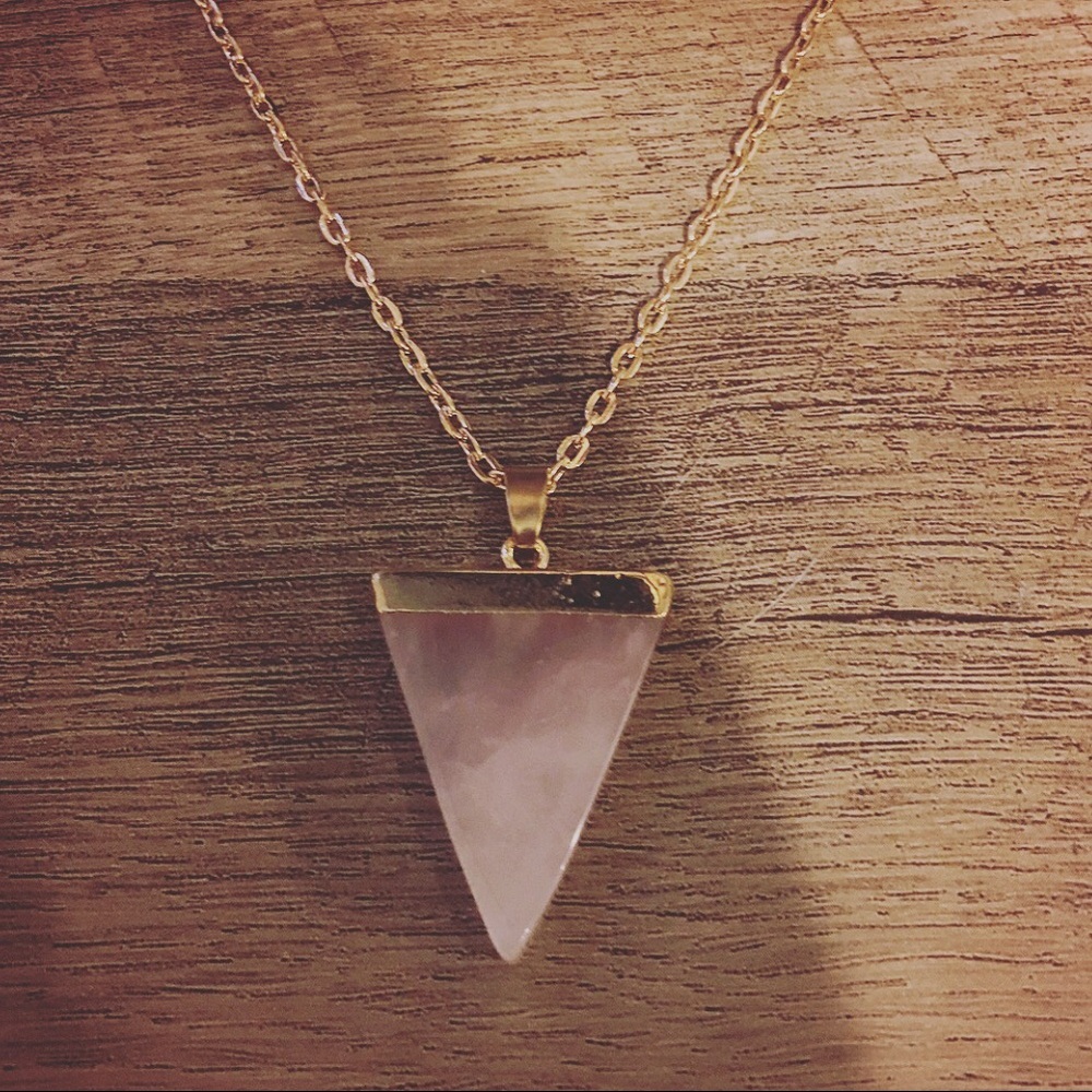 Rose Quartz dagger gem on gold