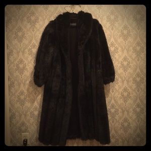 Long black Monterey Faux Fur Coat