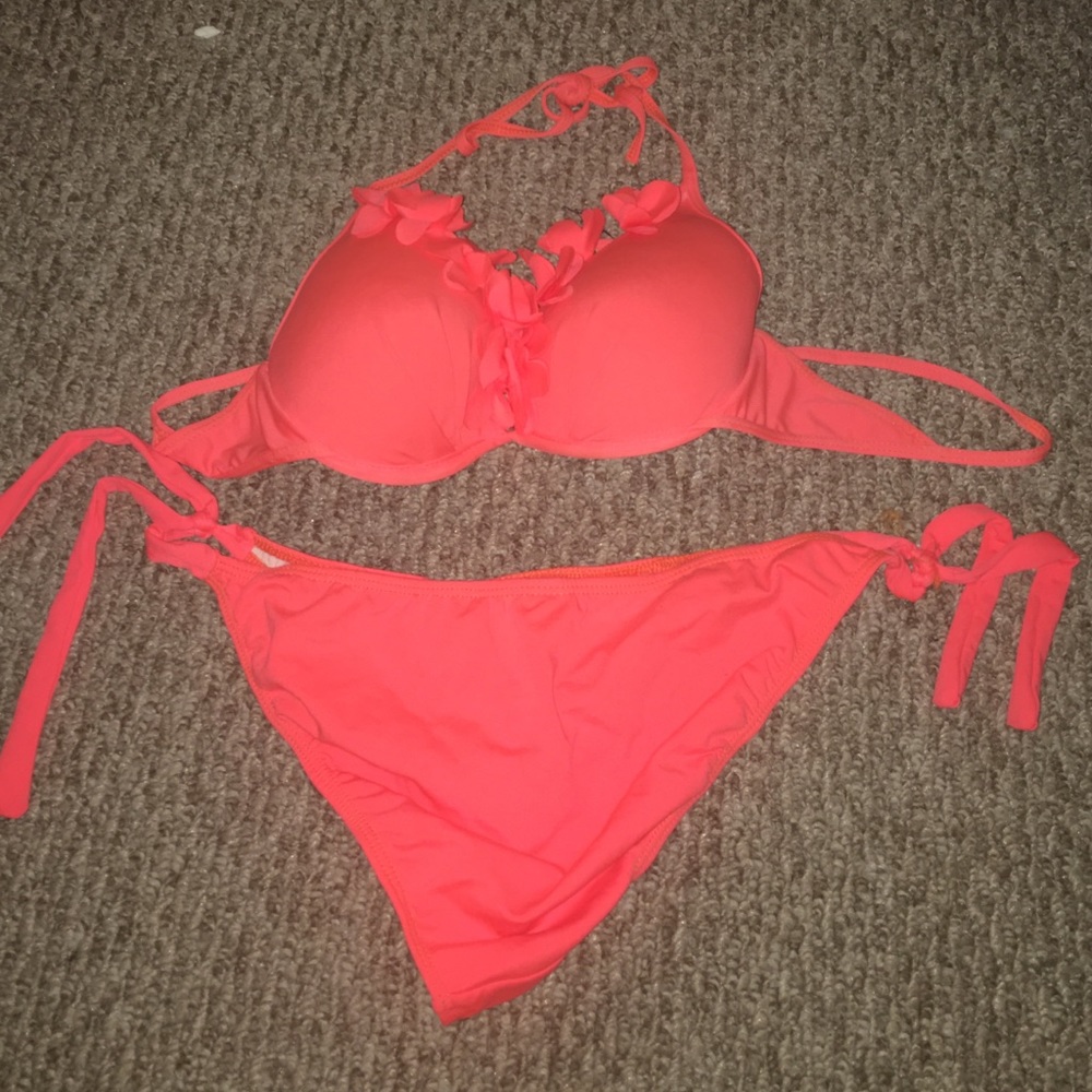 Bright orange bikini