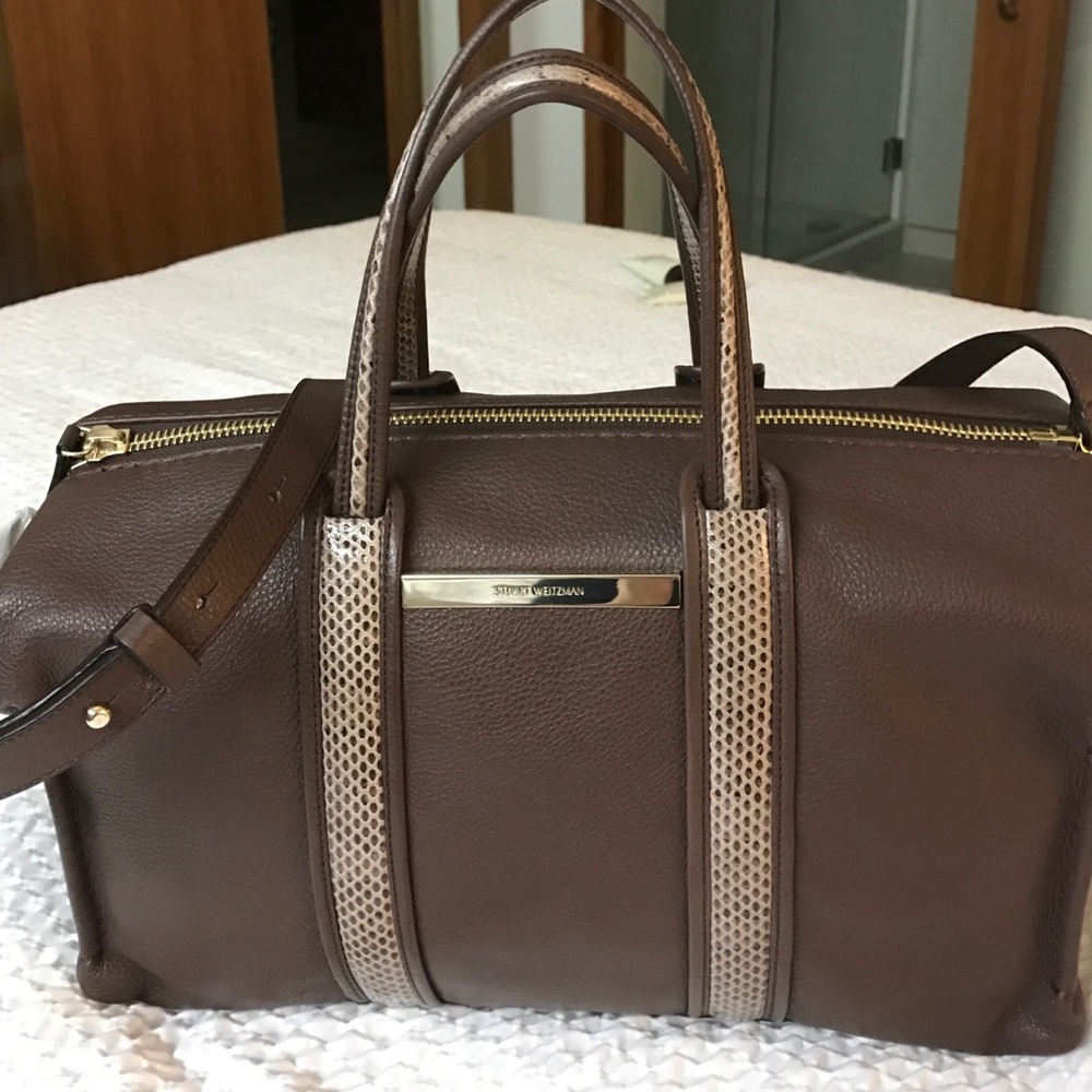 NWT Stuart Weitzman Uptown Duffle in chestnut.