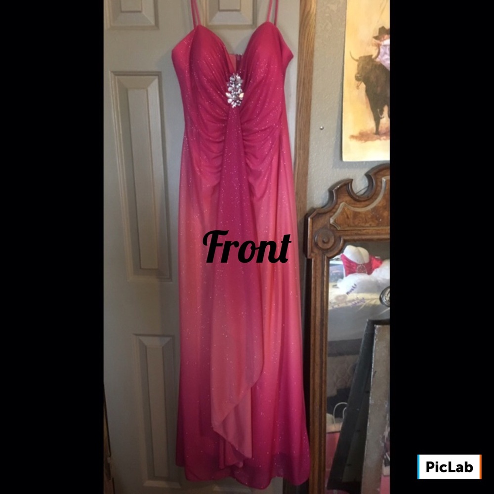 Long Pink and sparkly dress.
