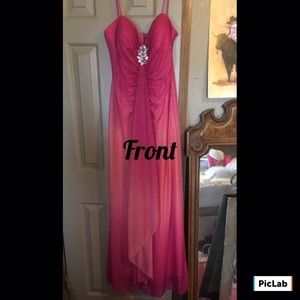 Long Pink and sparkly dress.