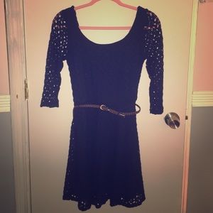 Navy crocheted style dress.