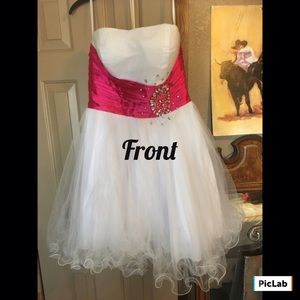 Short white and pink dress