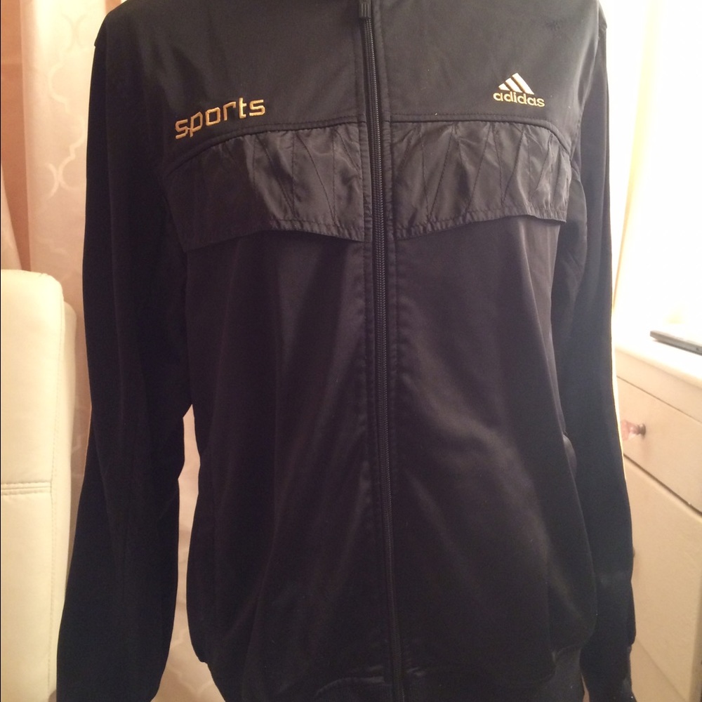 ADIDAS BLACK AND GOLD JACKET