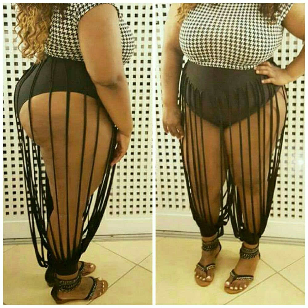 Slit Black Pants