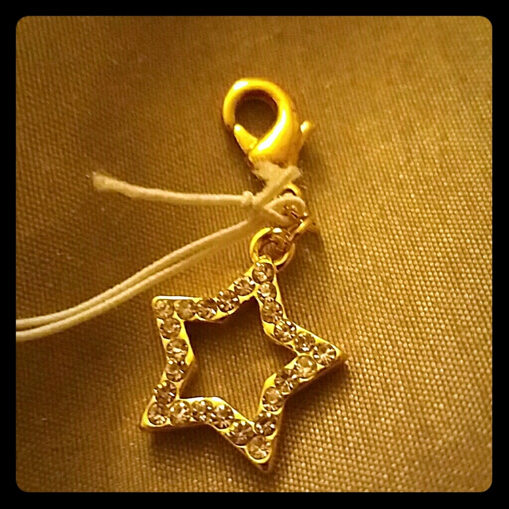 Gold Plated Charm w/ diamond pave