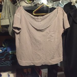 olive green slouch crop top