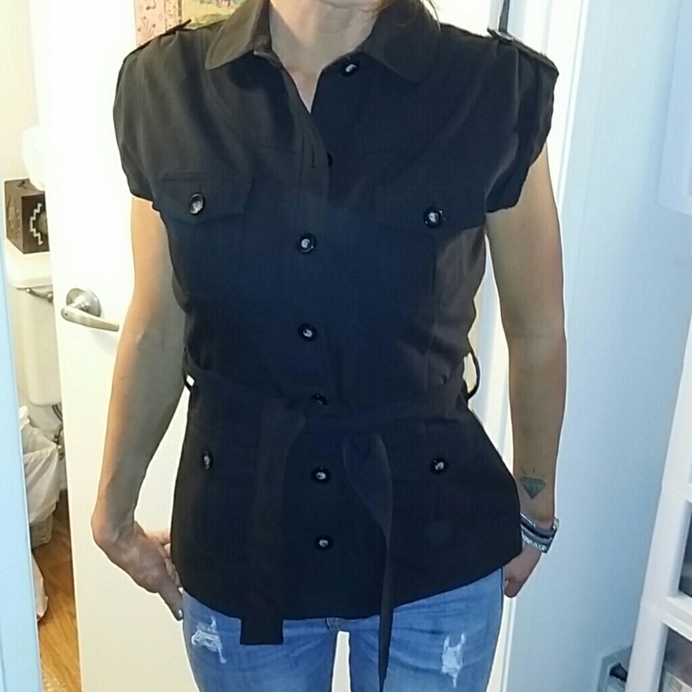 Black Linen Top