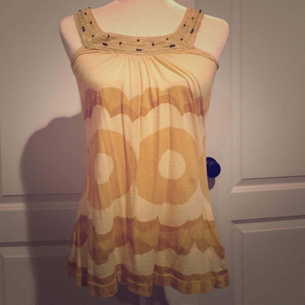 Crochet top tank with beading