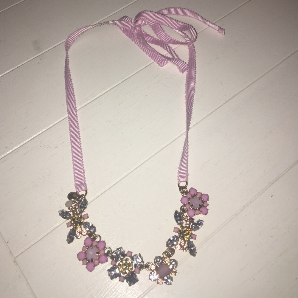 Pink ribbon necklace