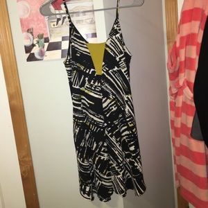 Lush white black and yellow tank dress