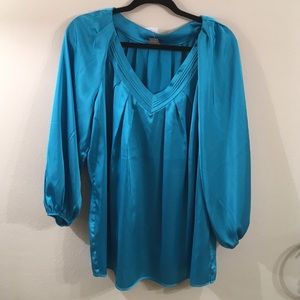 Aqua blue satin top