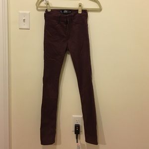 Maroon/Burgundy Hollister High Rise Jean Legging