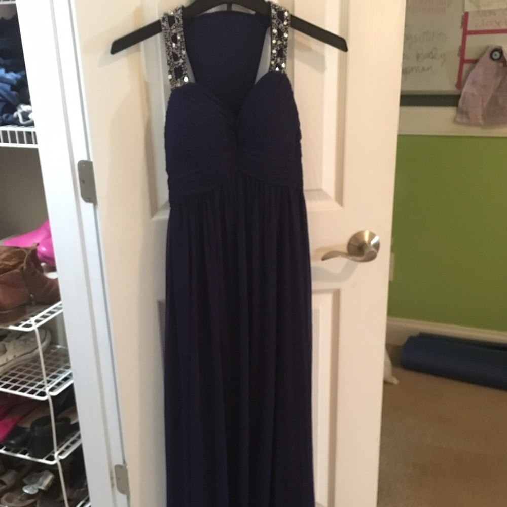 Floor length prom dress with back detail