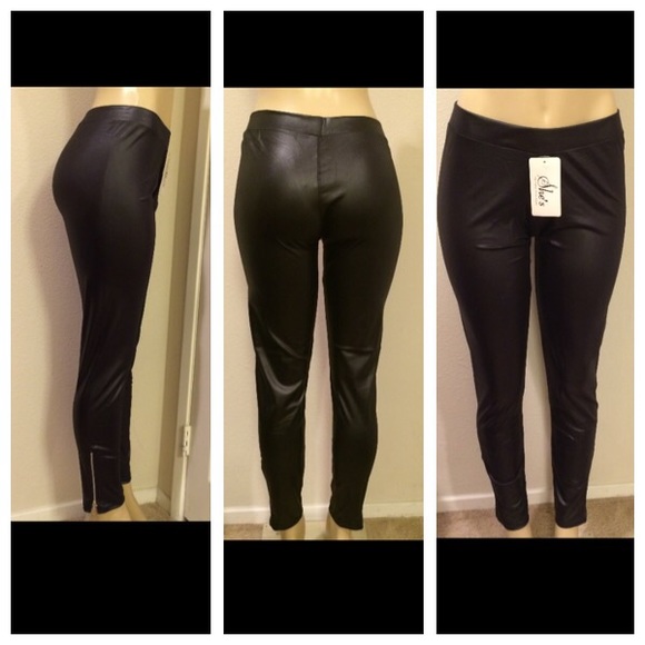 ⚡️Sale⚡️5 stretchy Leather Leggings - Picture 5 of 8